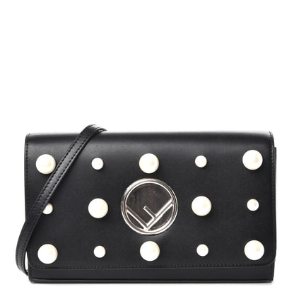 Fendi Vitello Liberty Pearl F is Fendi Wallet On Chain Black 1 of 7