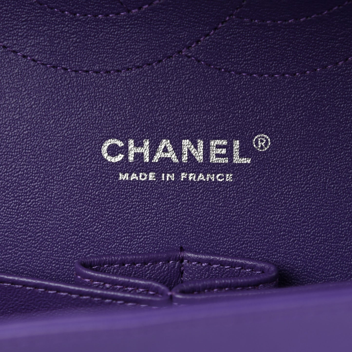 Lambskin Quilted Jumbo Double Flap Purple