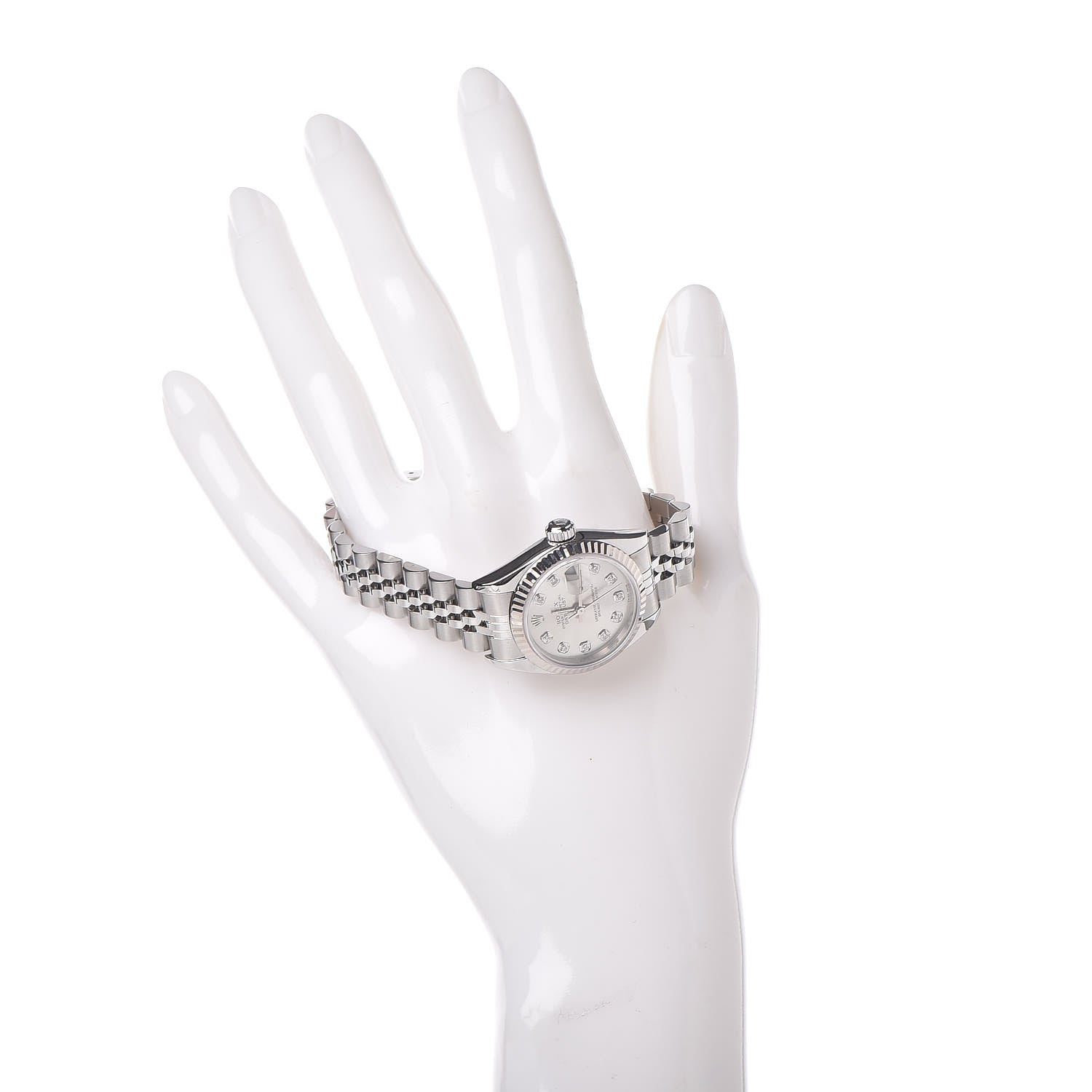 Rolex Stainless Steel 18K White Gold Diamond 26mm Oyster Perpetual Datejust Watch Silver 79174 2 of 6