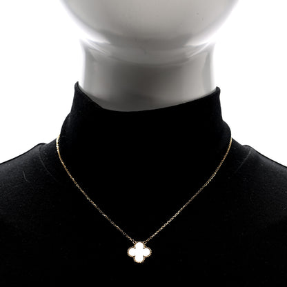 Van Cleef & Arpels 18K Yellow Gold Mother of Pearl Vintage Alhambra Pendant Necklace 2 of 5