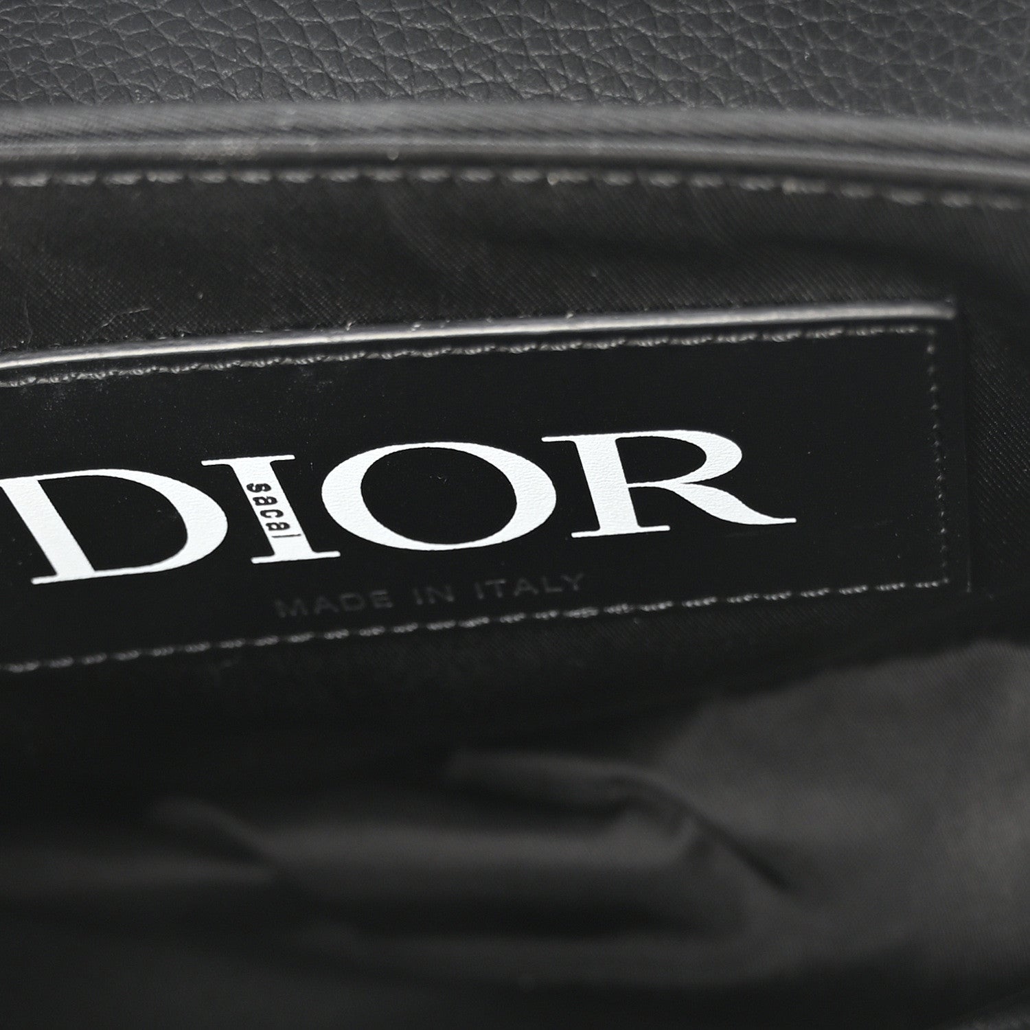 Christian Dior X SACAI Grained Calfskin Technical Fabric Mens Saddle Bag Black 5 of 10
