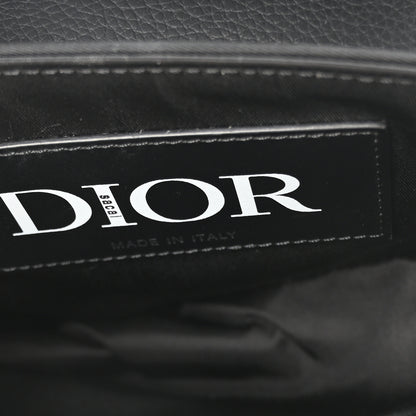 Christian Dior X SACAI Grained Calfskin Technical Fabric Mens Saddle Bag Black 5 of 10