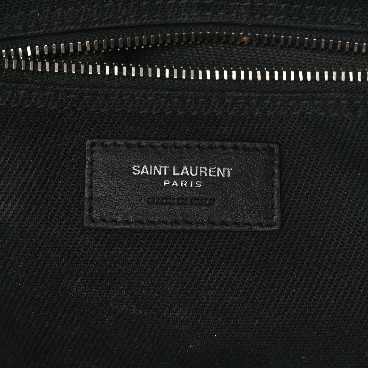 Linen Calfskin Rive Gauche Tote Black
