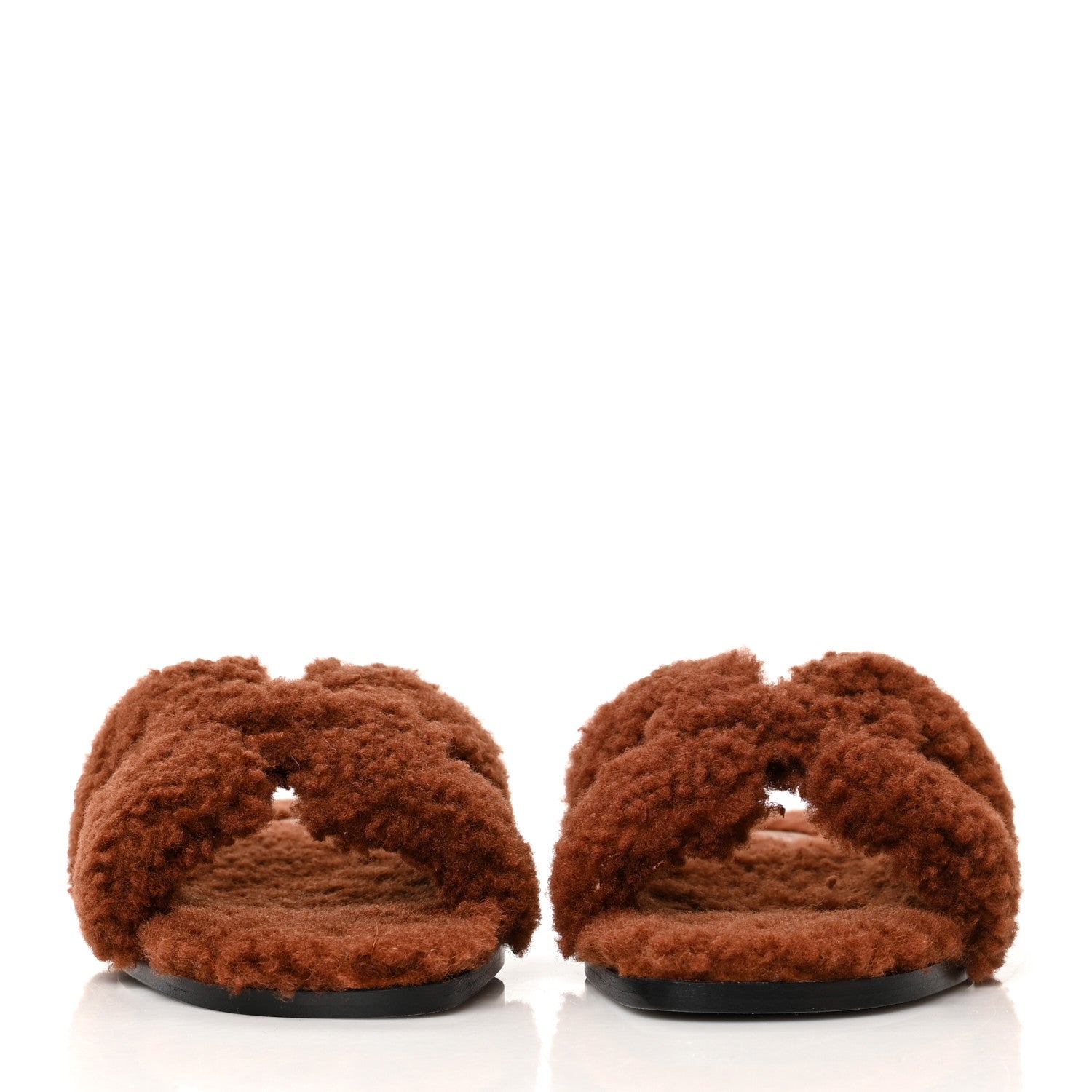 Hermes Woolskin Oran Sandals 38 Cognac 2 of 8