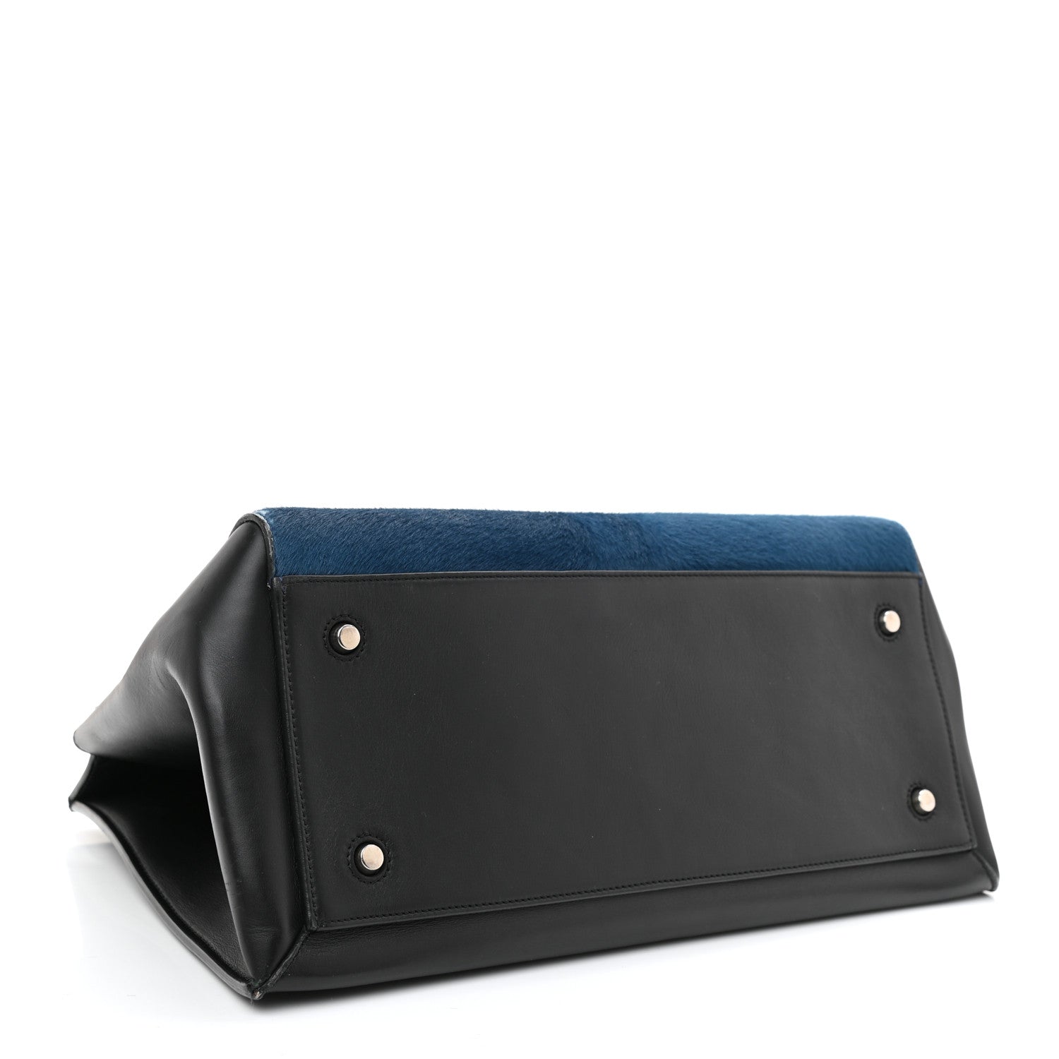 Celine Pony Hair Large Edge Shoulder Bag Ocean Blue 3 of 14