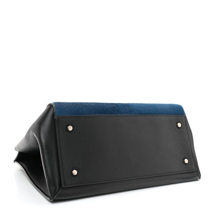 Celine Pony Hair Large Edge Shoulder Bag Ocean Blue 3 of 14