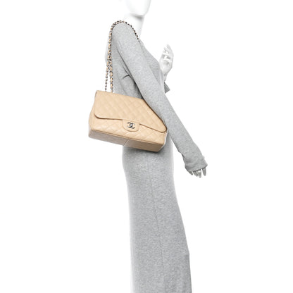 Chanel Caviar Quilted Jumbo Single Flap Beige Clair 2 of 16