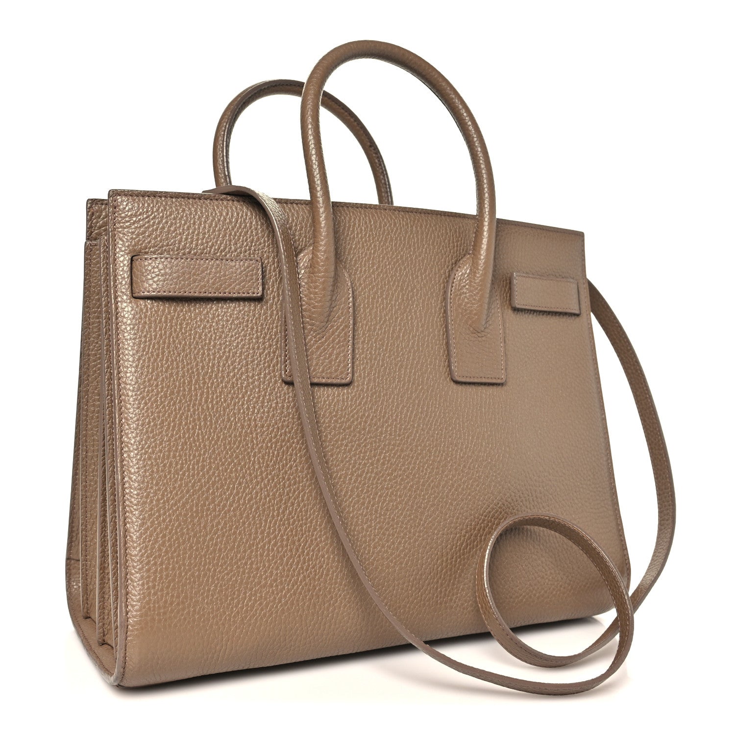 Saint Laurent Grained Calfskin Small Sac De Jour Taupe 2 of 11