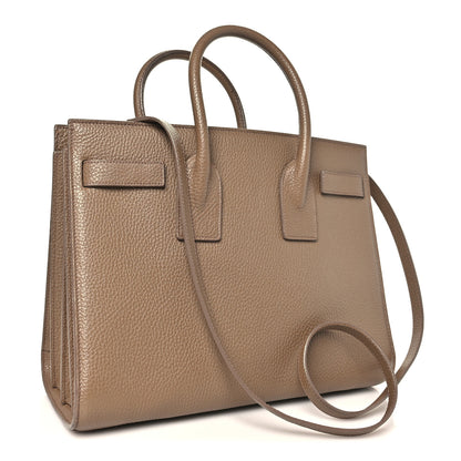 Saint Laurent Grained Calfskin Small Sac De Jour Taupe 2 of 11