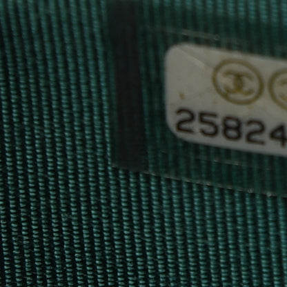 Chanel Metallic Caviar Quilted Flap Card Holder Wallet Green 7 of 8