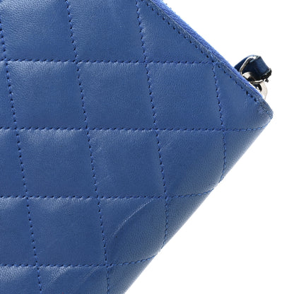 Chanel Lambskin Quilted Large Gusset Zip Around Wallet Dark Blue 21 of 22