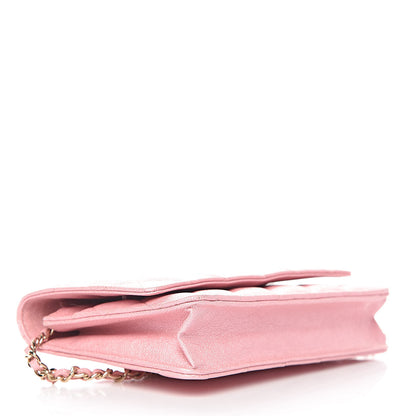 Chanel Iridescent Caviar Quilted Wallet on Chain WOC Rose Pink 4 of 12