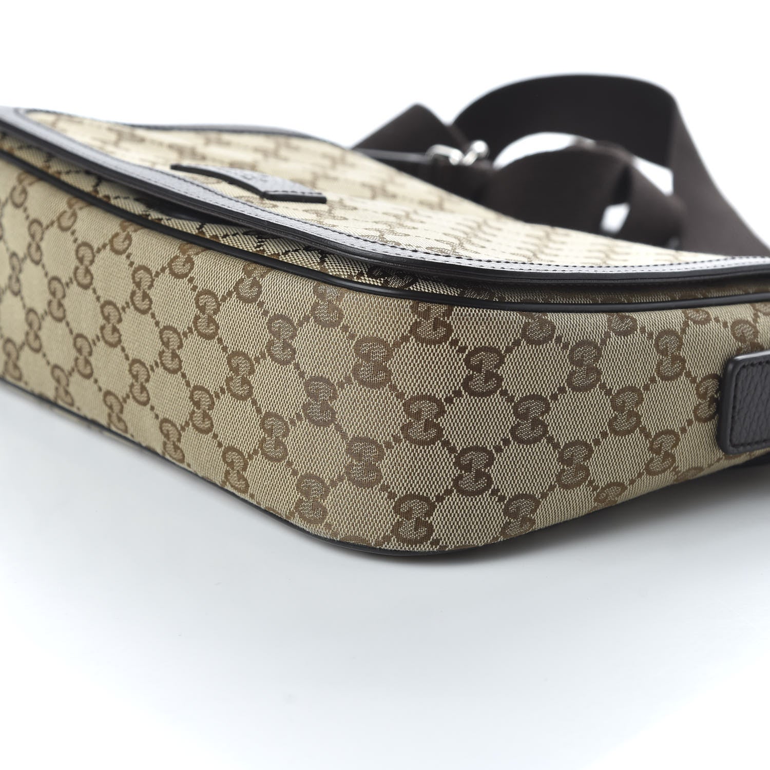 Gucci Monogram Flap Messenger Bag Beige Dark Brown 7 of 10