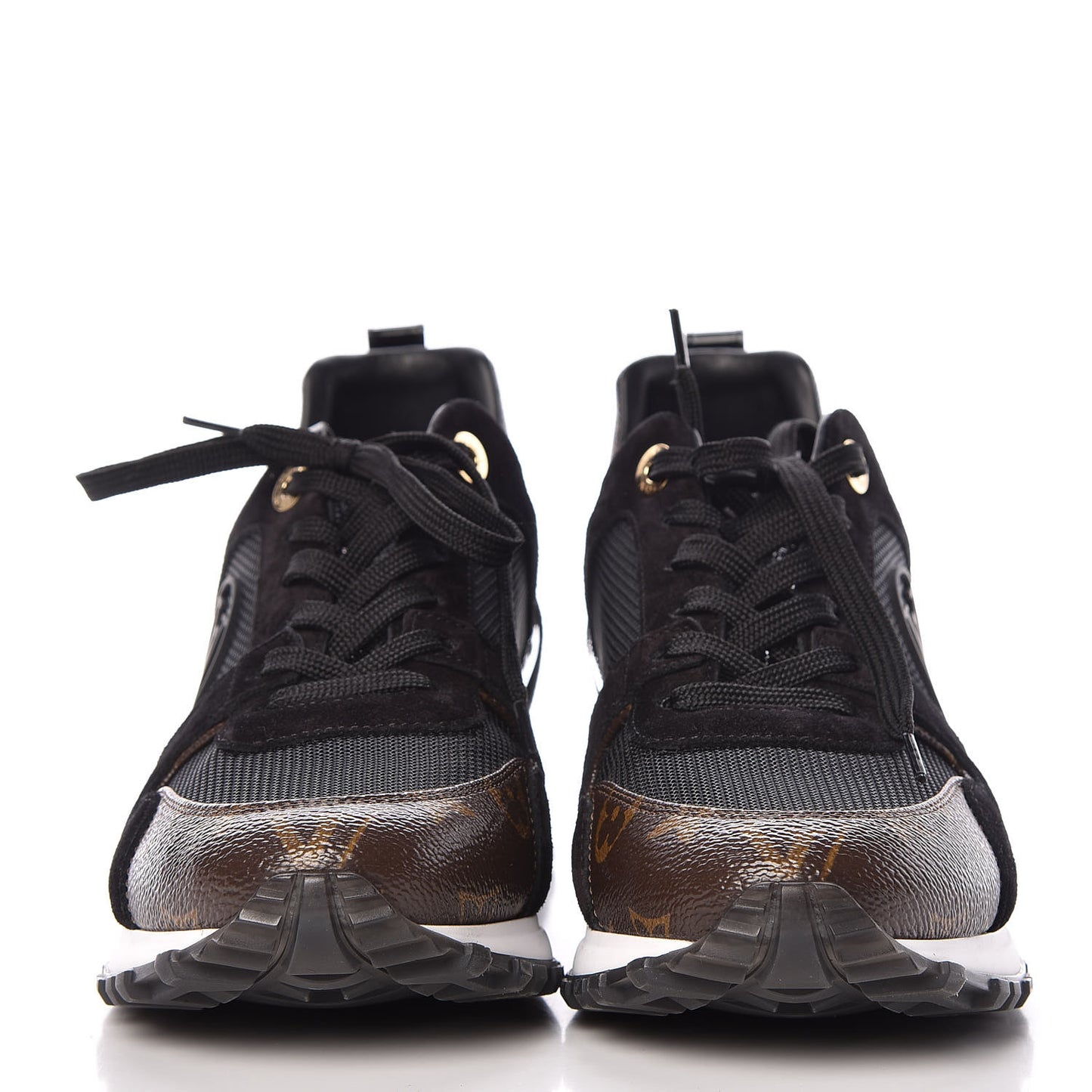 Suede Monogram Run Away Sneakers 38.5 Black