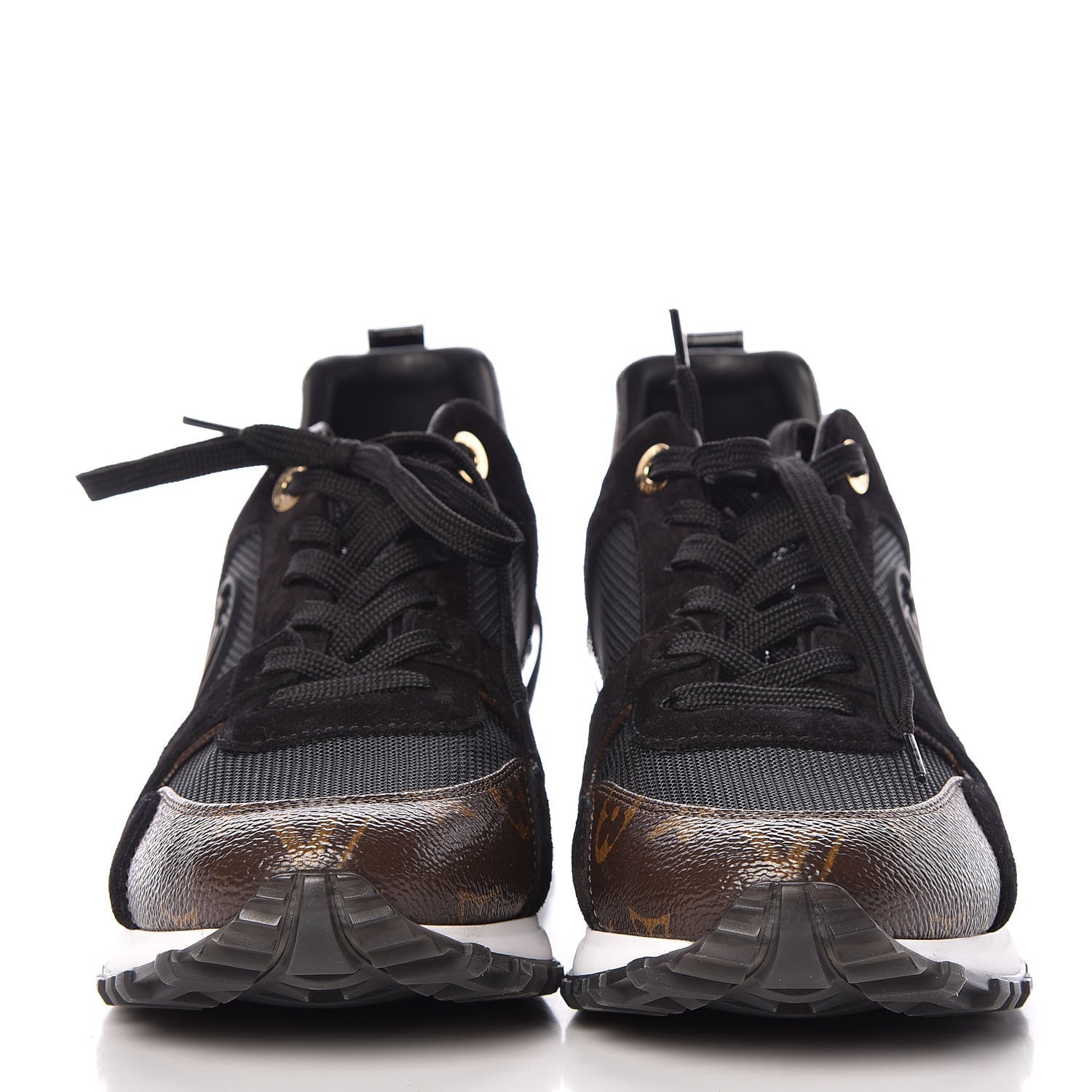 Louis Vuitton Suede Monogram Run Away Sneakers 38.5 Black 2 of 7