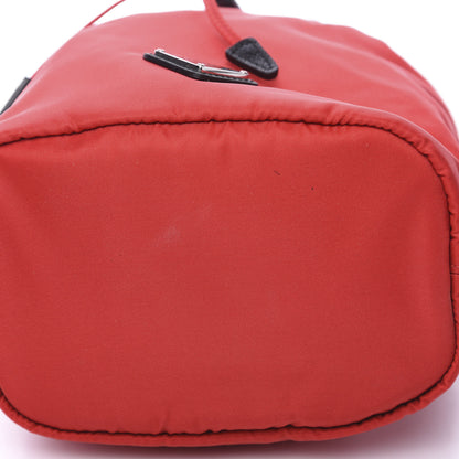 Prada Saffiano Tessuto Nylon Bucket Wristlet Rosso 8 of 8