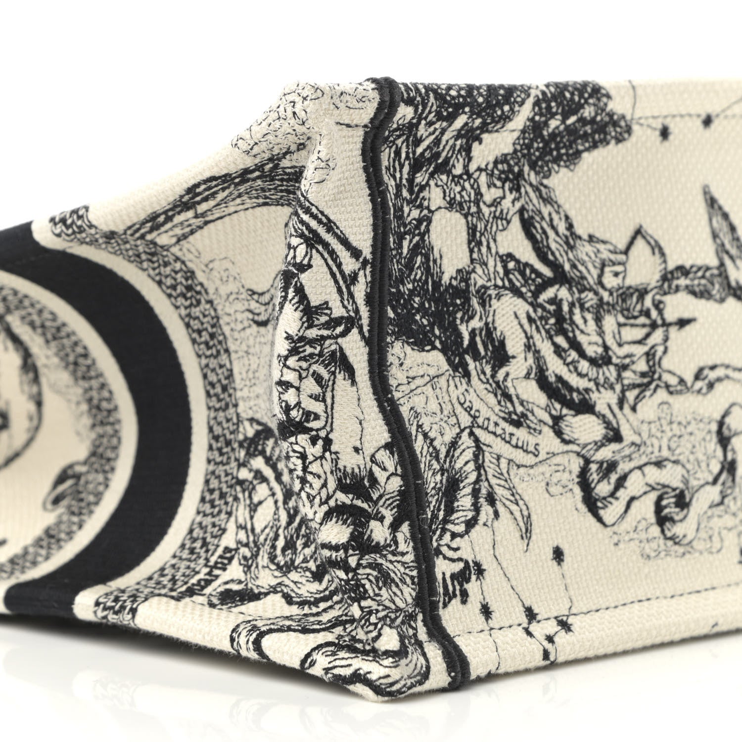 Christian Dior Canvas Embroidered Small Zodiac Toile De Jouy Book Tote Latte 9 of 10