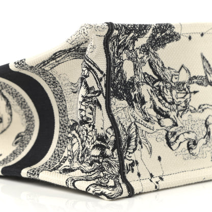 Christian Dior Canvas Embroidered Small Zodiac Toile De Jouy Book Tote Latte 9 of 10