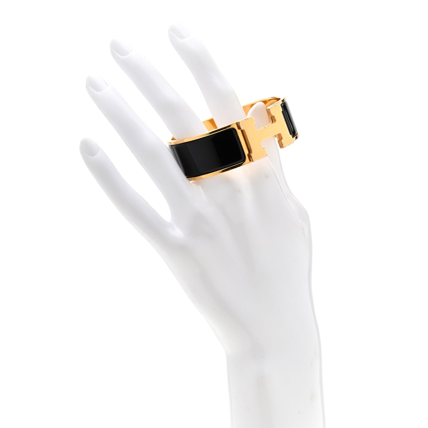 Enamel Wide Clic Clac H Bracelet GM Black