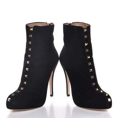 Valentino Garavani Suede Rockstud Ankle Boots 38 Black 6 of 11
