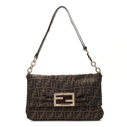 Fendi Zucca Patent Large Mia Shoulder Flap Tobacco 1 of 10