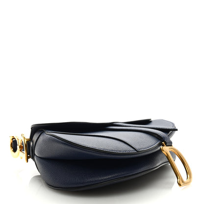 Christian Dior Grained Calfskin Saddle Bag Navy 4 of 8