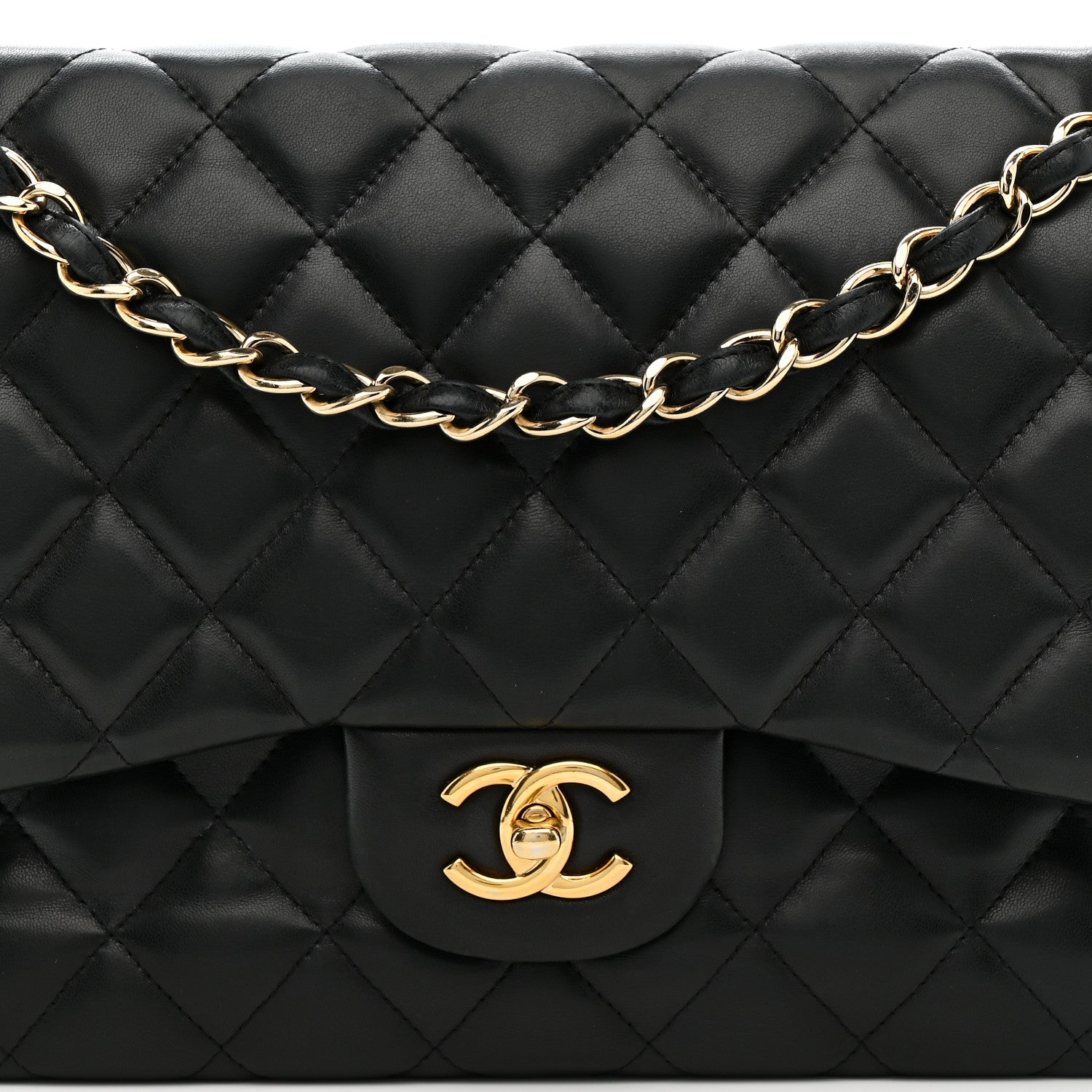 Chanel Lambskin Quilted Jumbo Double Flap Black 8 of 14