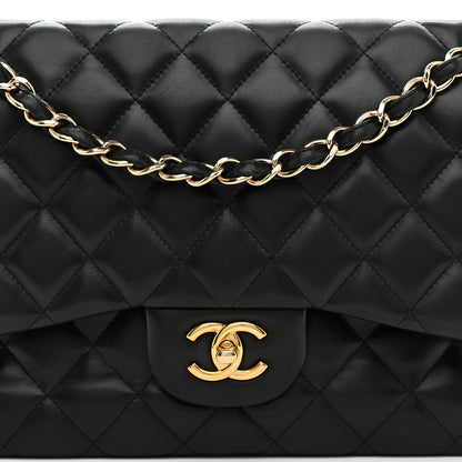 Chanel Lambskin Quilted Jumbo Double Flap Black 8 of 14