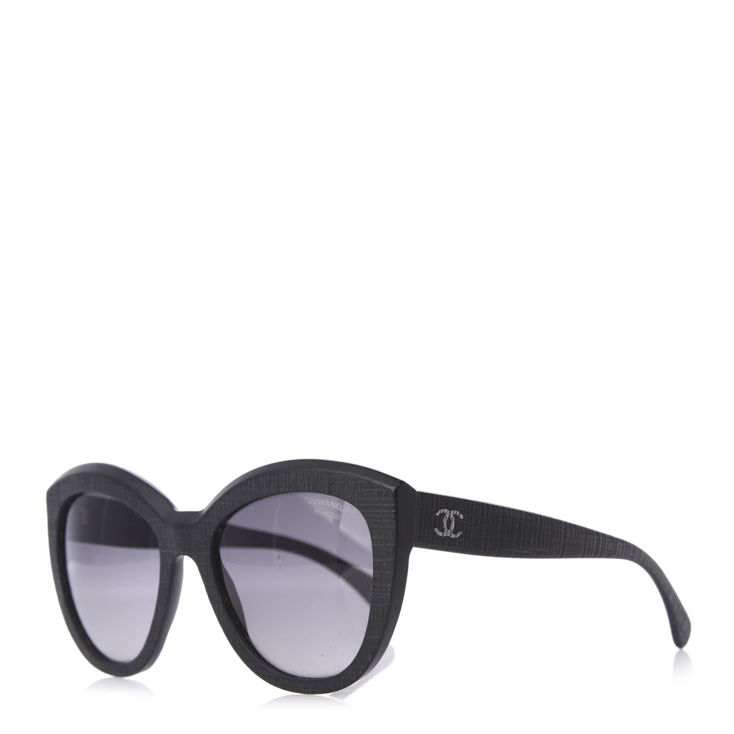 Chanel Tweed Effect CC Polarized Butterfly Signature Sunglasses 5332 Grey 1 of 8