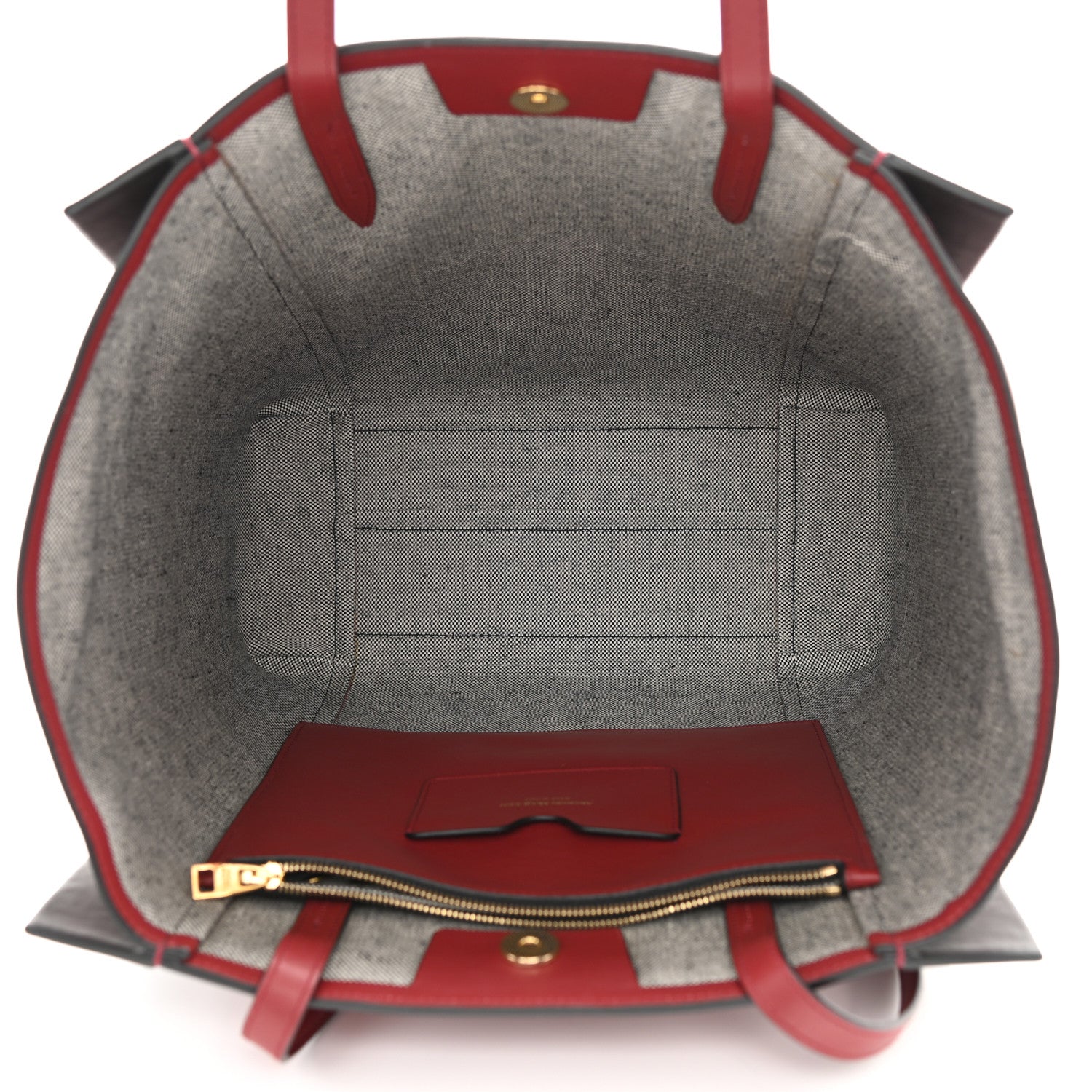 Alexander McQueen Calfskin Embossed Signature Shopper Black Red 5 of 9