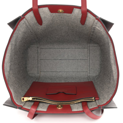 Alexander McQueen Calfskin Embossed Signature Shopper Black Red 5 of 9