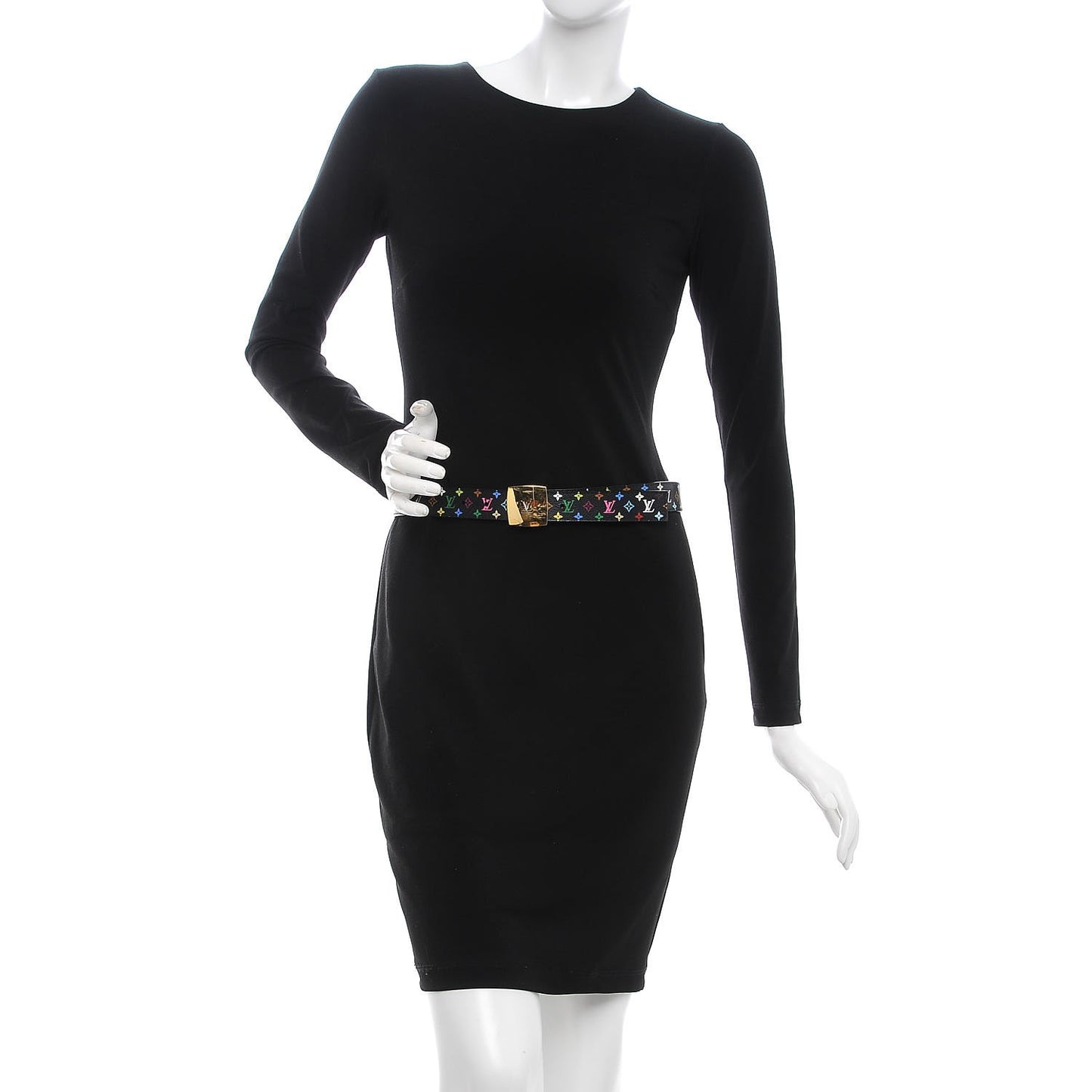 Monogram Multicolor LV Cut Reversible Belt 75 30 Black