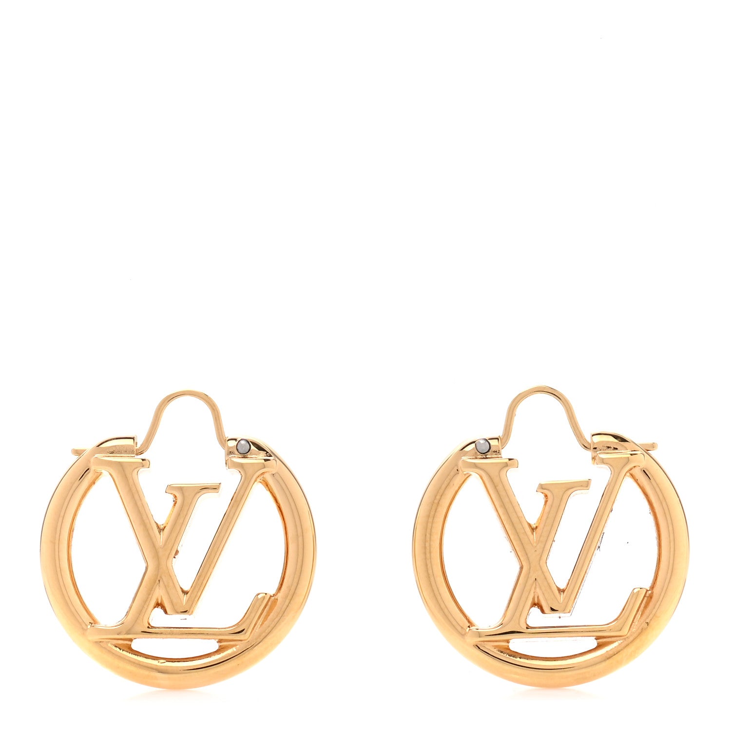 Louis Vuitton Metal Small Louise Hoop Earrings Gold 1 of 6