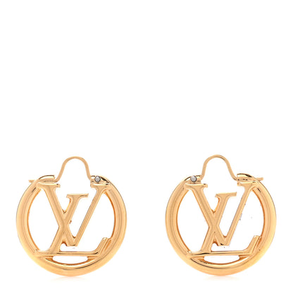 Louis Vuitton Metal Small Louise Hoop Earrings Gold 1 of 6