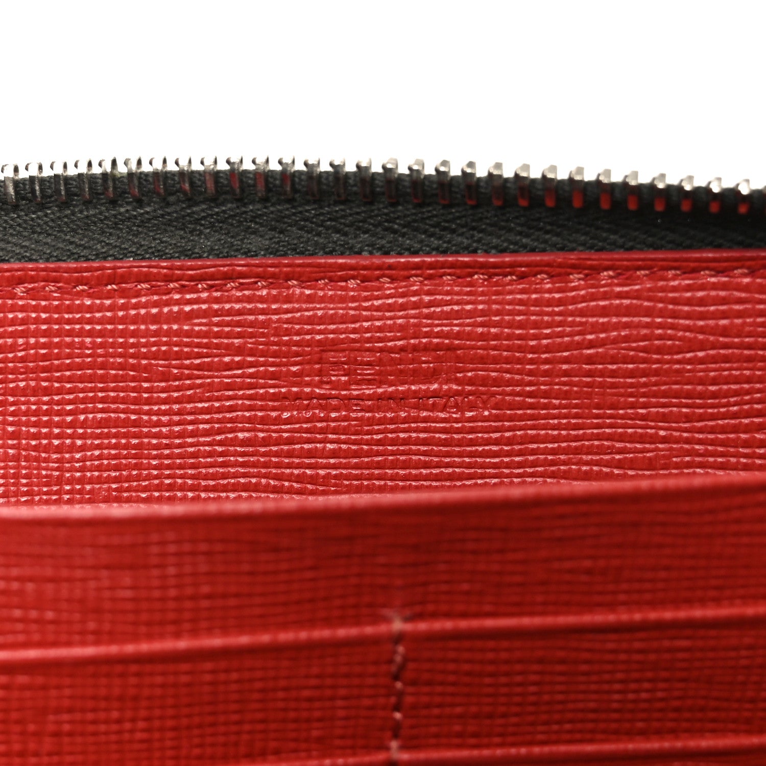 Fendi Vitello Elite Monster Eyes Studded Zip Around Wallet Carbone White Multicolor 6 of 7