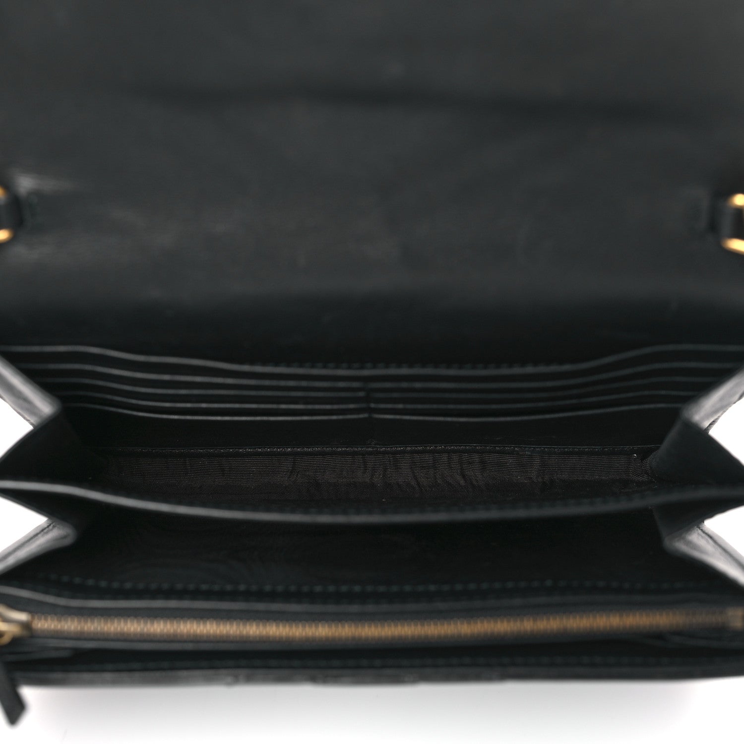Gucci Calfskin Matelasse GG Marmont Chain Wallet Black 5 of 9