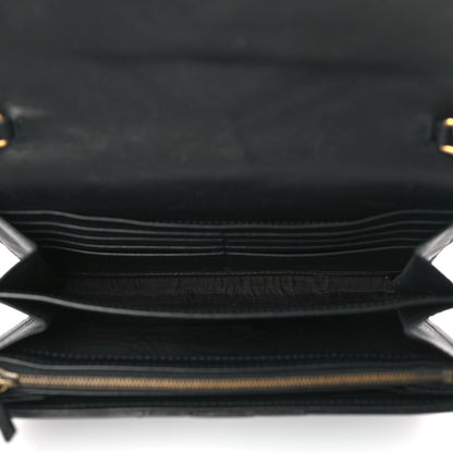Gucci Calfskin Matelasse GG Marmont Chain Wallet Black 5 of 9