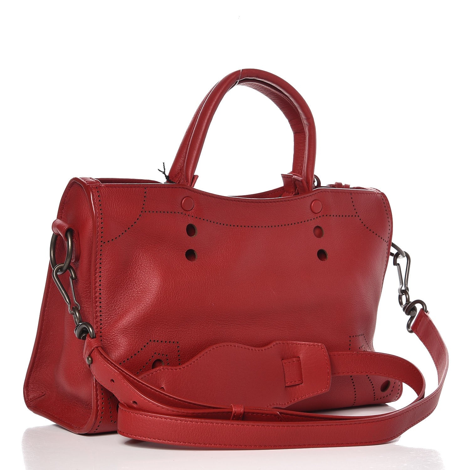 Balenciaga Veau Soyeux Perforated Blackout Hardware S City Rouge Groseille 4 of 8