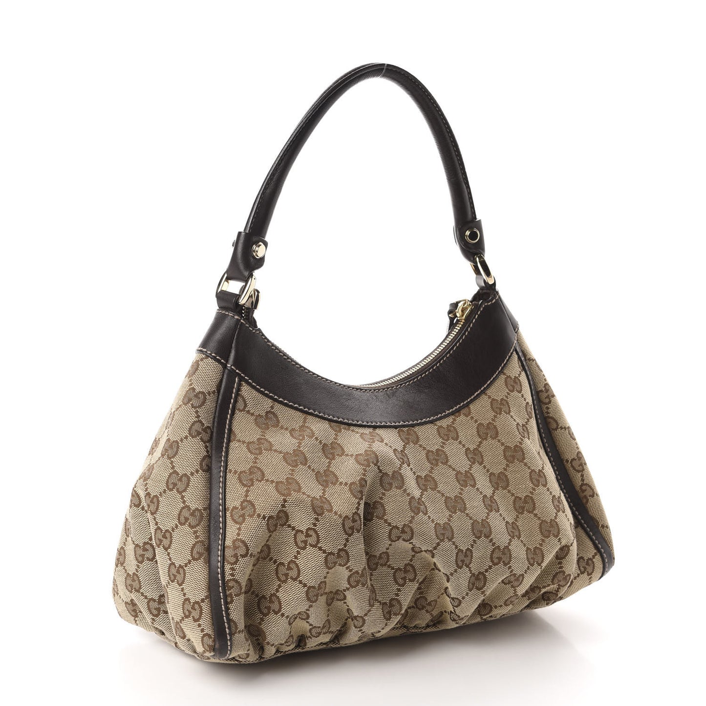 Monogram Medium D Gold Ring Hobo Dark Brown