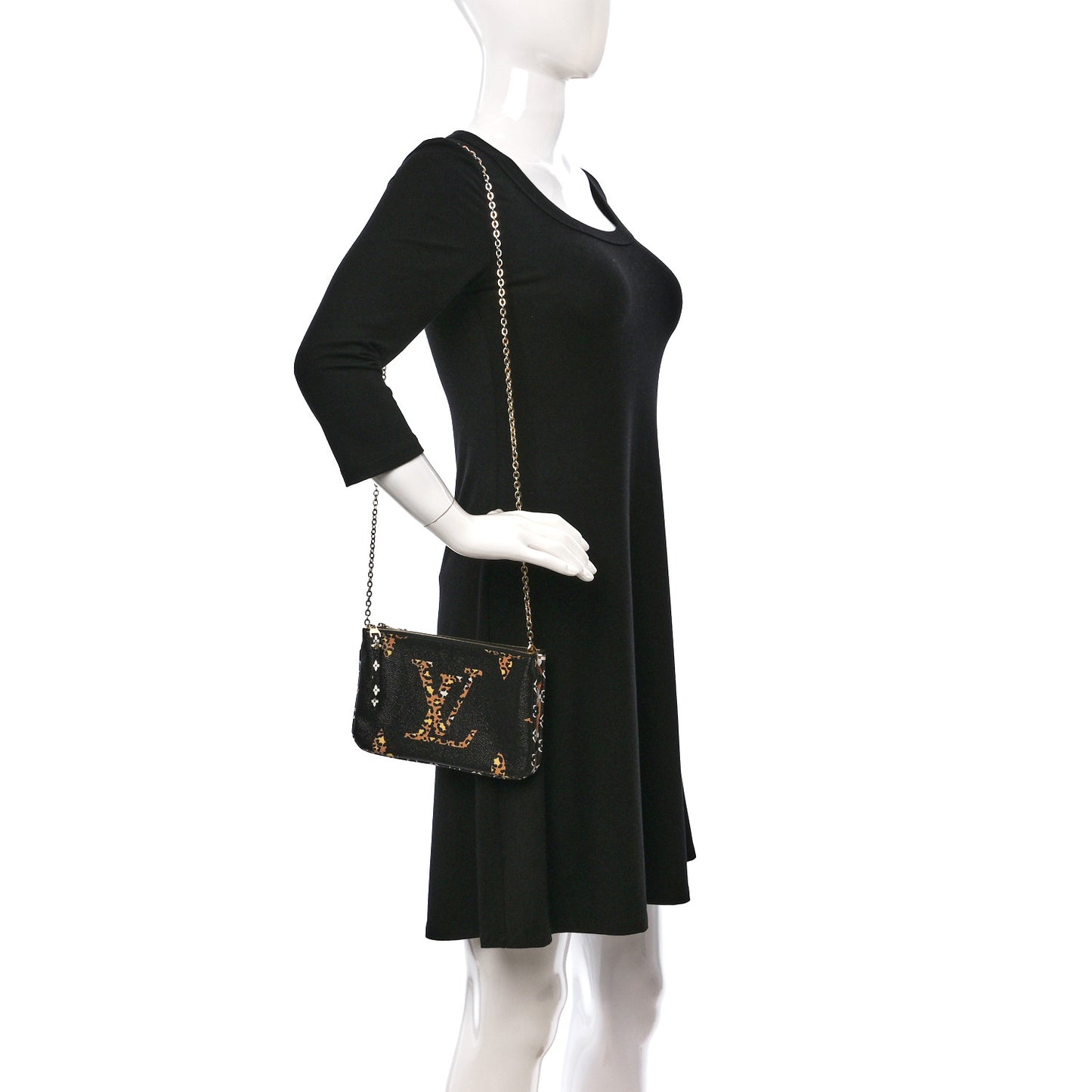 Monogram Giant Jungle Pochette Double Zip Black