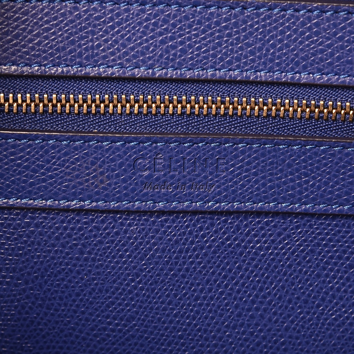 Grained Calfskin Small Vertical Cabas Indigo