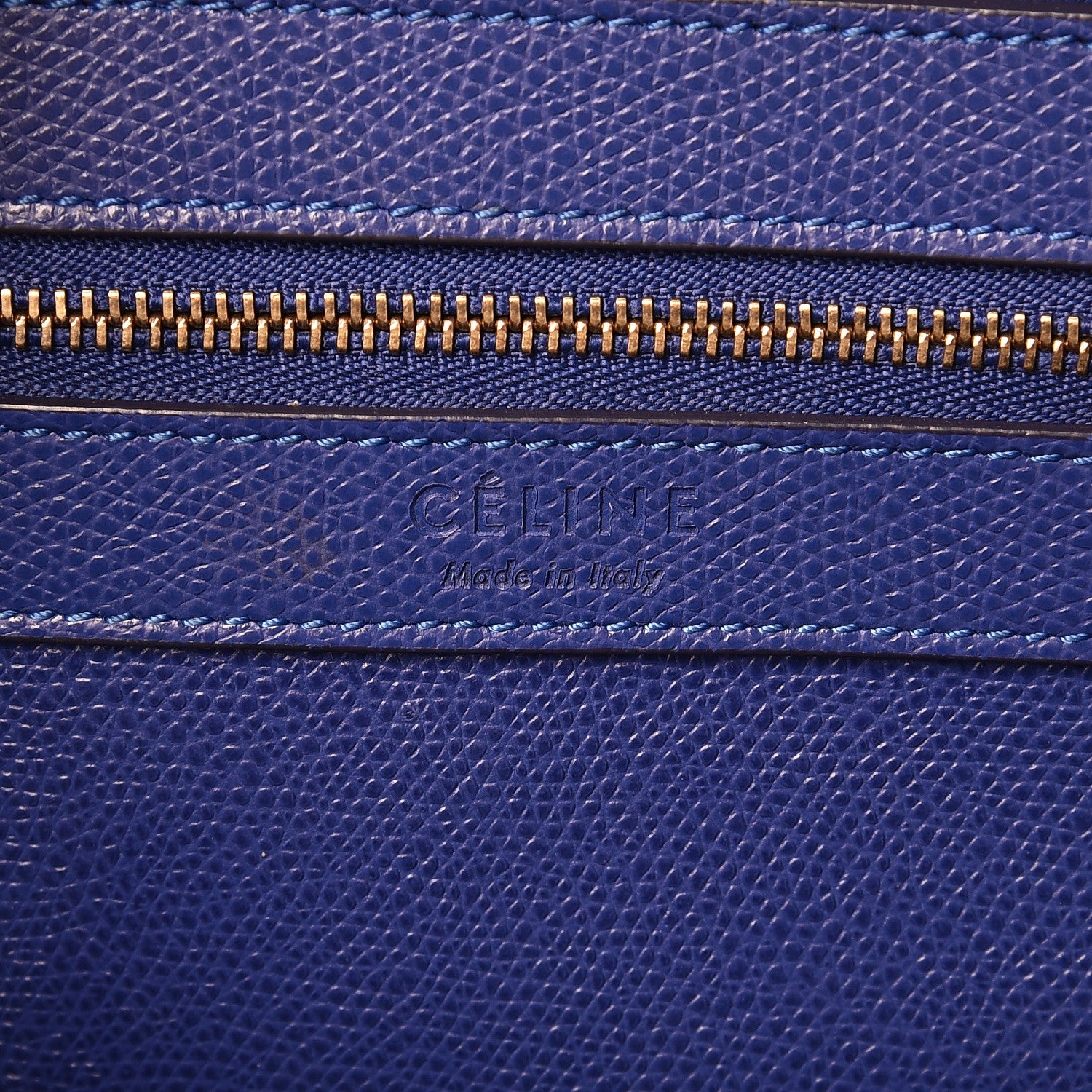Celine Grained Calfskin Small Vertical Cabas Indigo 6 of 11