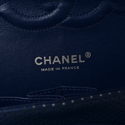 Chanel Lambskin Perforated Medium Double Flap Blue 5 of 9