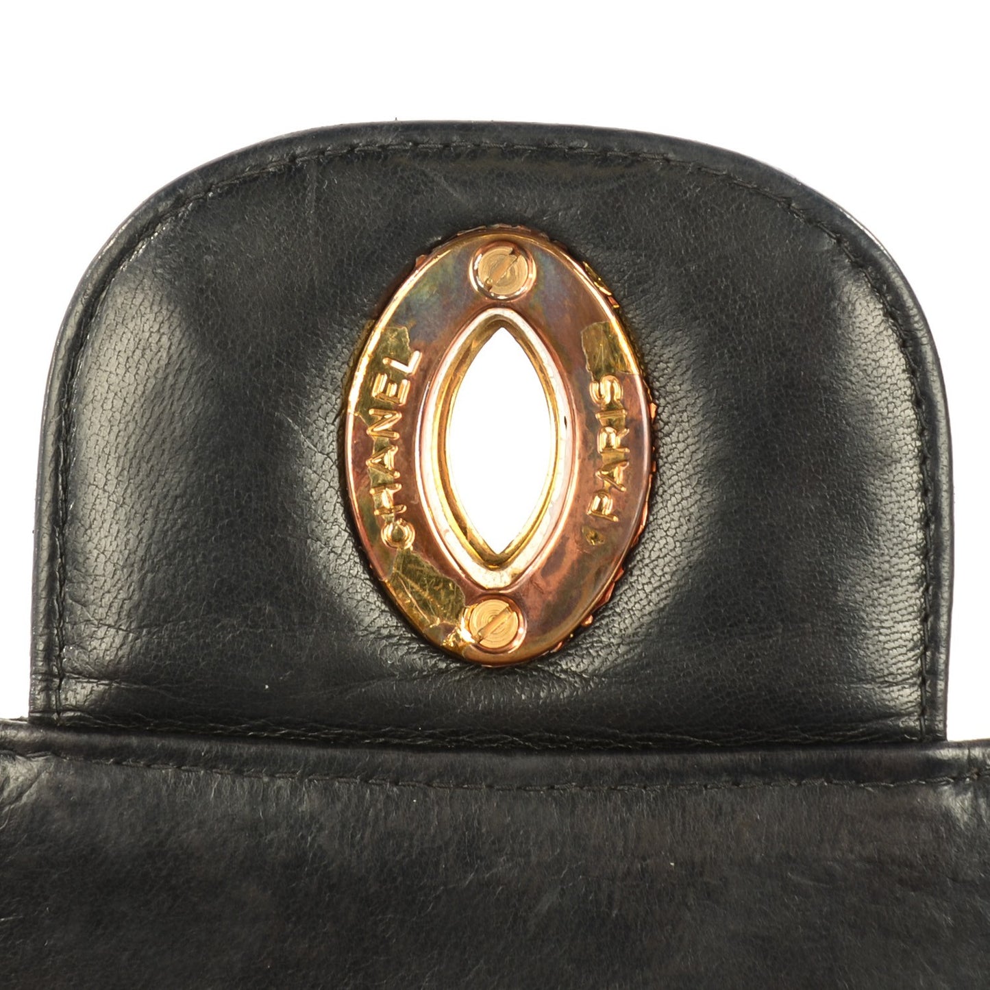 Lambskin Quilted Jumbo Flap Black
