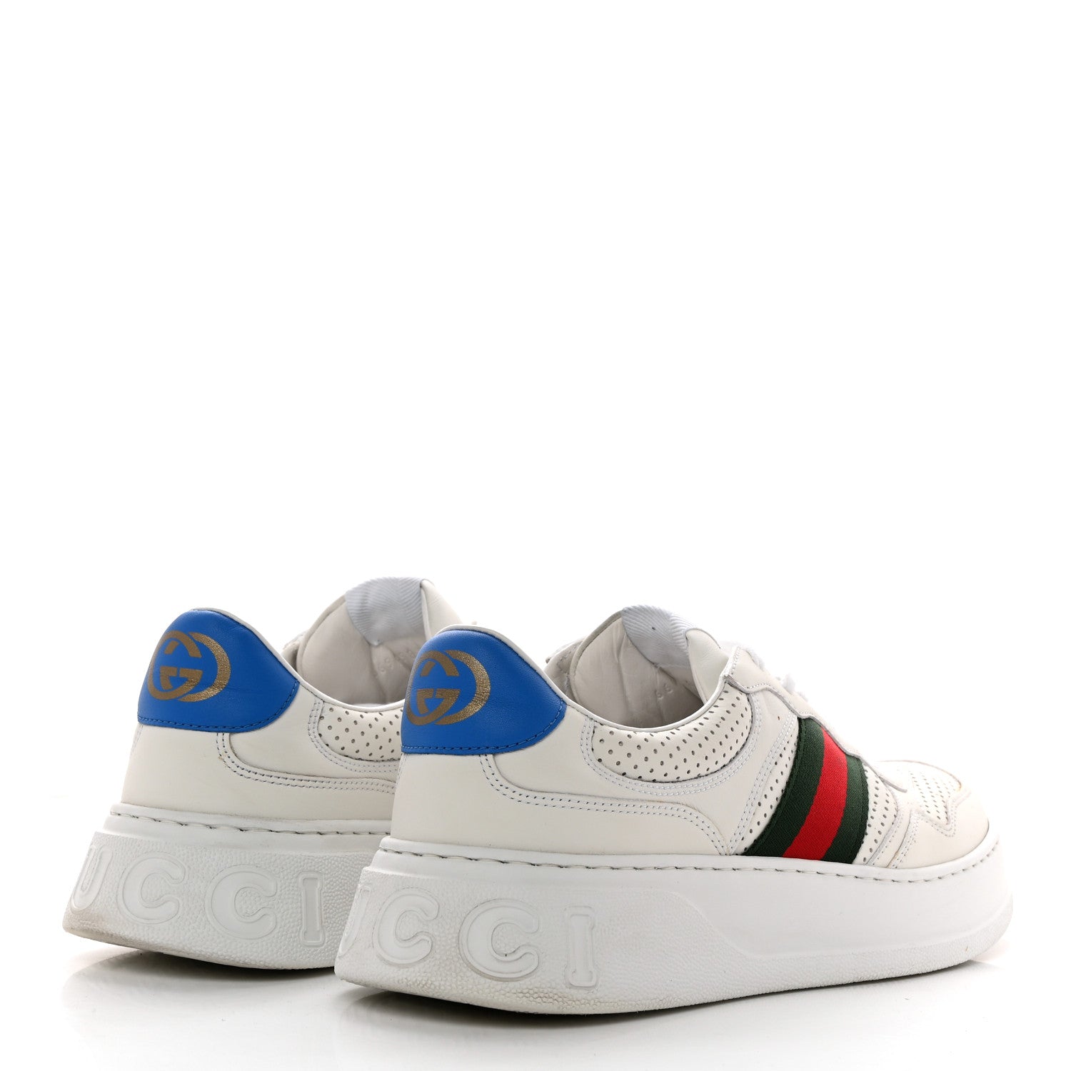Gucci Calfskin Web Mens Ace Sneakers 9 White Blue 4 of 16
