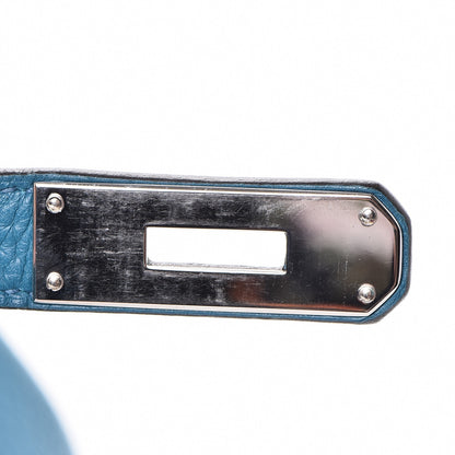 Hermes Taurillon Clemence Birkin 35 Bleu Izmir 20 of 42