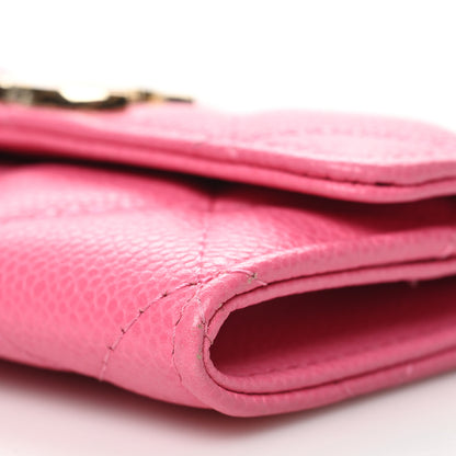 Chanel Caviar Quilted Flap Card Holder Pink 11 of 11