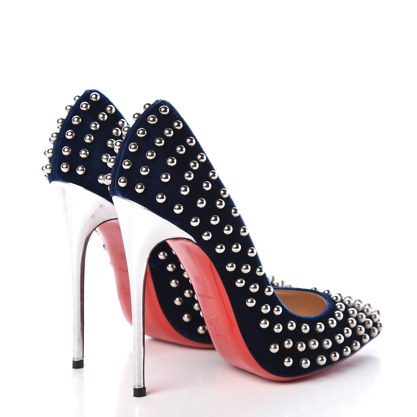 Velvet Specchio Billy 120 Spikes Pumps 36 Silver Eclipse