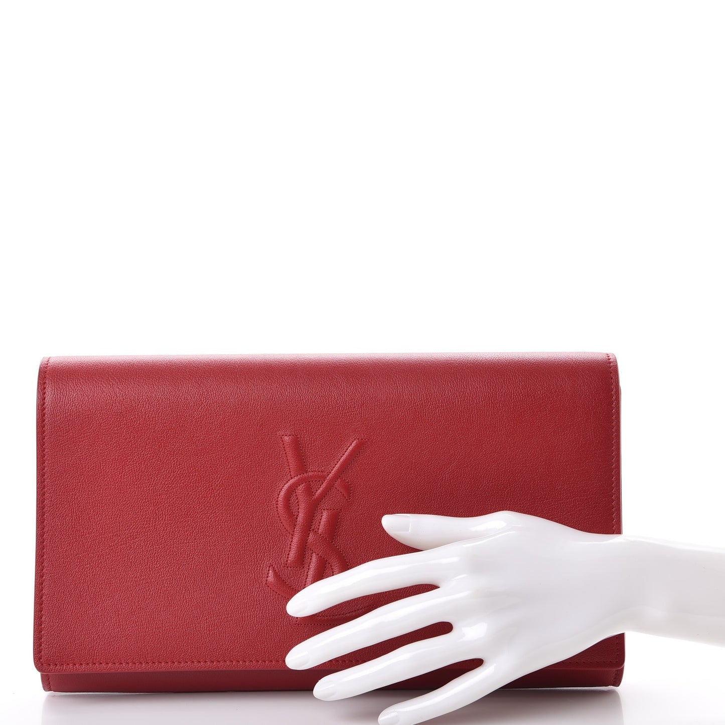 Calfskin Monogram Large Belle De Jour Clutch Red