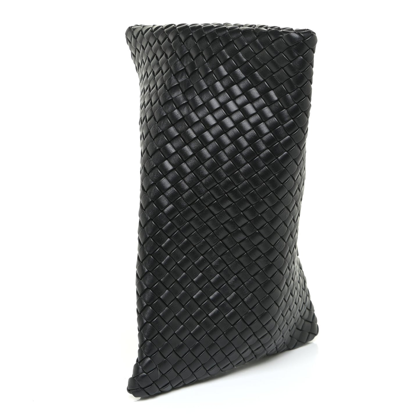 Nappa Intrecciato Crisscross Clutch Black